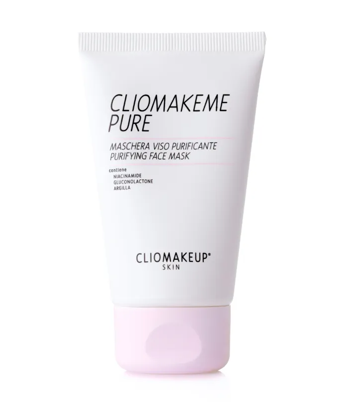 cliomakeup-beauty-routine-regole-cliomakeup-cliomakeme-pure-maschera-purificante-calmante-levigante-esfoliante-pori-dilatati-pelle-mista-grassa-front