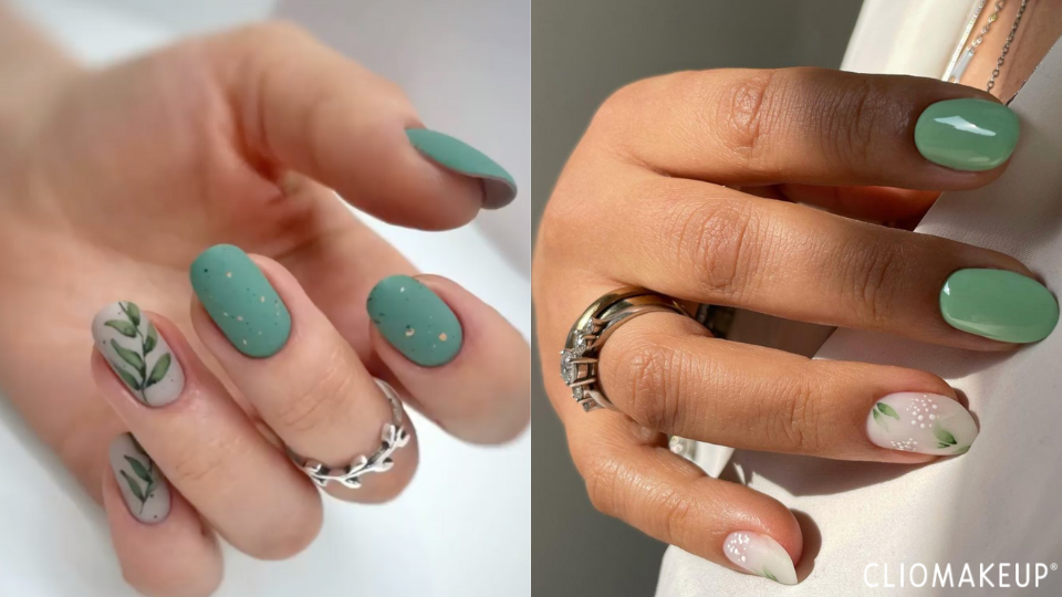 Cliomakeup-Matcha-Nails-2024-la-tendenza-colore-tè-fiori