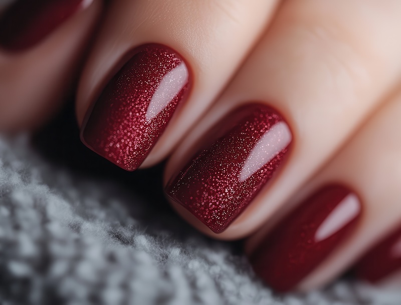 tendenze-unghie-inverno-2025-rosso-glitter